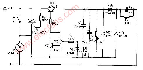延时节电灯电路图