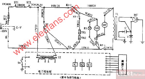 富士宝WG-8511电脑式烧烤型微波炉电路图