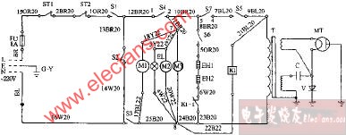 富士宝WG-8512机械式烧烤型微波炉电路图