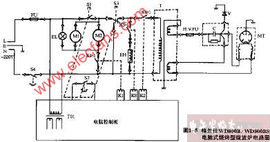 格兰仕WD800B WD800BS电脑式烧烤型微波炉电路图