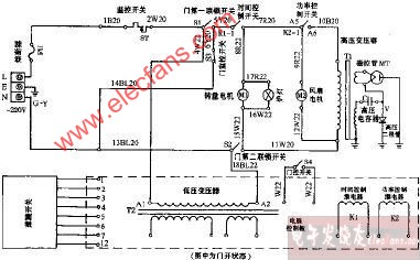 蚬华E70E-2 E100-2电脑式微波炉电路图