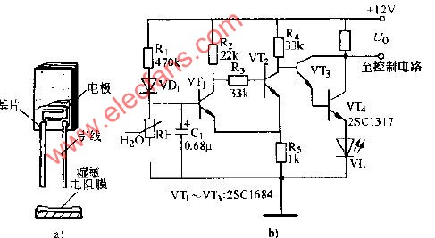 电阻型揭露传感器应用电路图