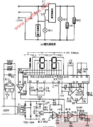 高宝DXW-62A双功能电子消毒柜电路图