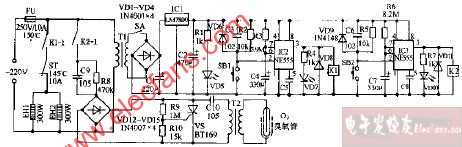 精艺ZGK-63L双功能电子消毒柜电路图