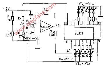 发光二极管温度显示器电路图