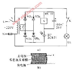 光电池直控继电器电路图