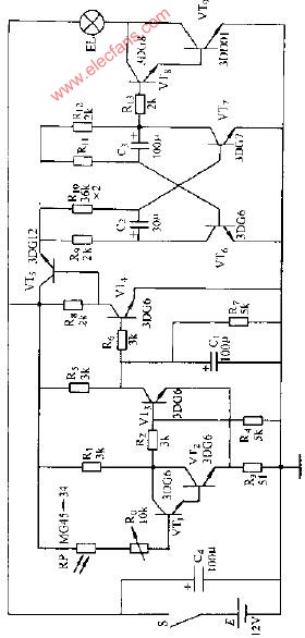 光控 闪光管电路图