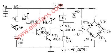 光控雨控继电器电路图