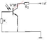 光敏晶体管采用电阻器作温度补偿电路图