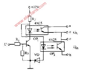 光耦合器单刀双开关电路图