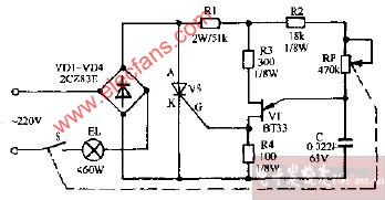 双鱼牌B7416型电子调光书写台灯电路图