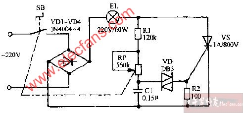 永保牌JE-98A电子调光台灯电路图