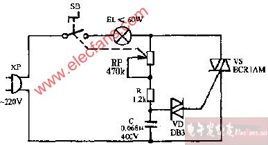 康发牌EQF-98Ⅰ型电子调光台灯电路图