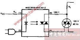 MOC3009-MOC3012电阻负载电路图