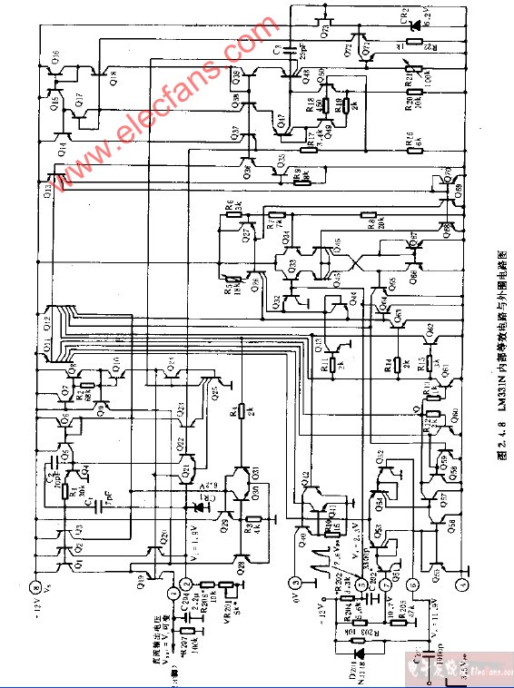 LM331N内部等效电路与外围电路图