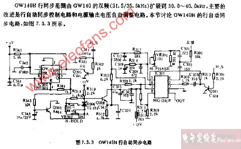 CW140H行自动同步电路图