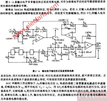 输出电平稳定的正弦波变换电路图