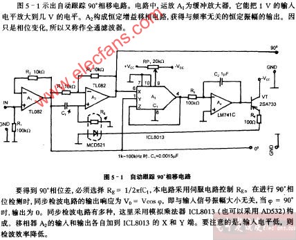 自动跟踪90°相移电路图