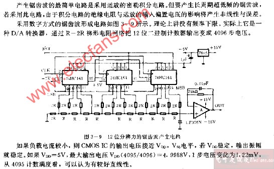 12位分辨的锯齿振荡电路图