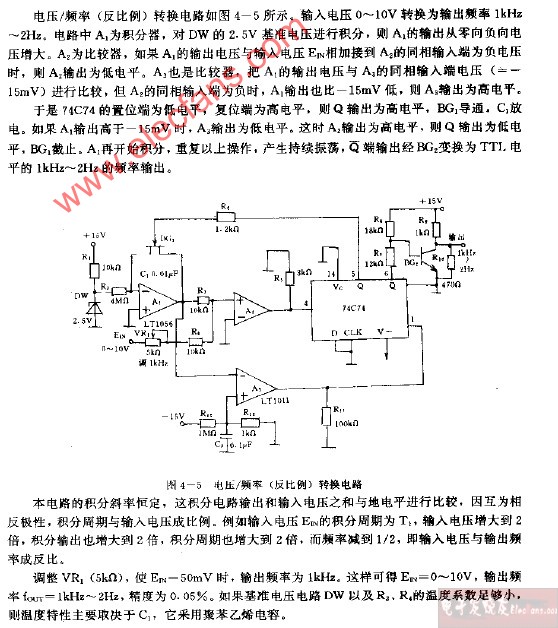 电压、频率（反比例）转换电路图