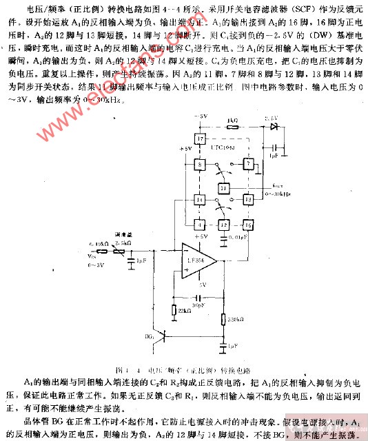 电压、频率（正比例）转换电路图