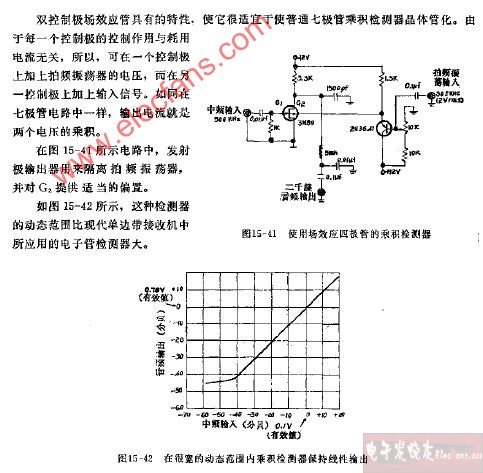 场效应四级管乘积检测器电路图