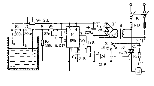 双向可控硅液位控制电路