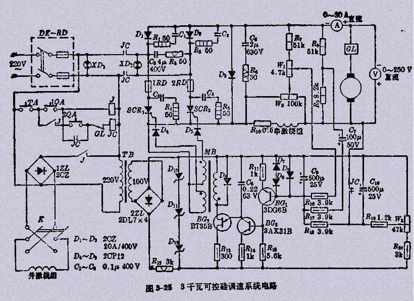 3KW可控硅直流调速系统电路