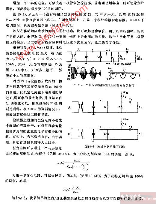 用二极管挑夫检波器消除削峰电路图