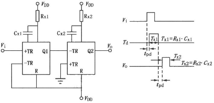 J210构成的脉冲延迟电路