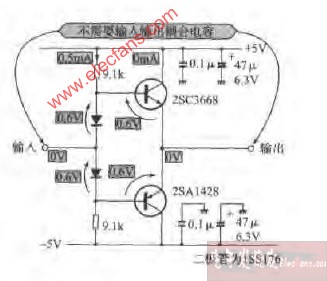 使用正负电源的推挽射极跟随器电路图