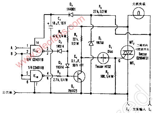 三级电源可控硅开关控制器