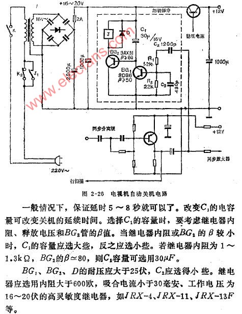 索尼/海信/长电视机自动关机电路