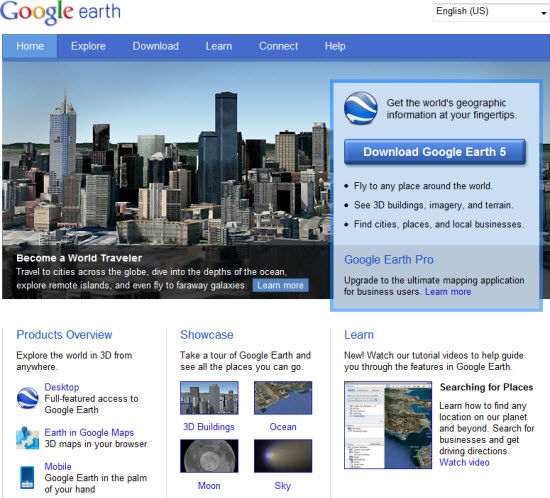 谷歌推出谷歌地球新网站