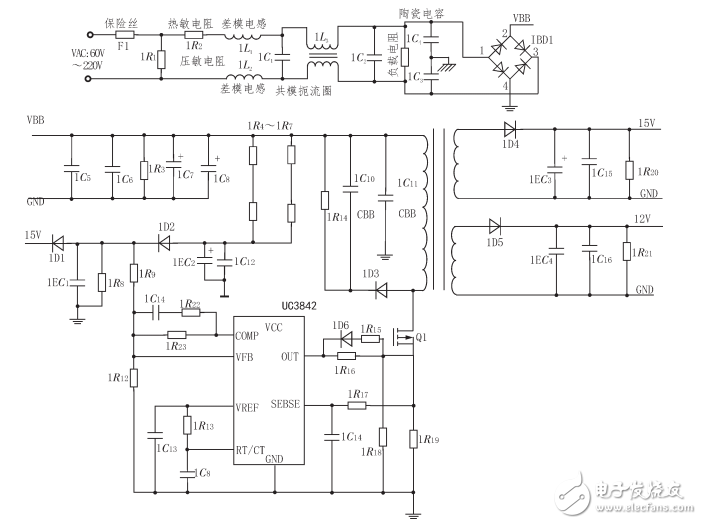 基于UC3842应用电路设计