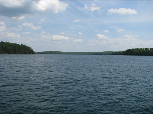 View across lake