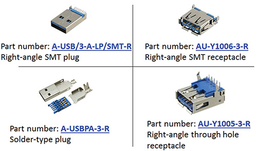 Image of Assmann SuperSpeed USB standard-A connector options