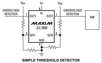 Image of Maxim ICL7665 for threshold detection