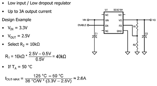 Image of linear regulator example – SC4216H