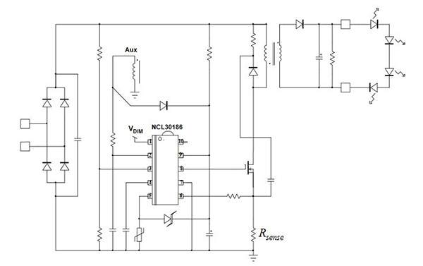 ON Semiconductor 的 NCL30186 示意图