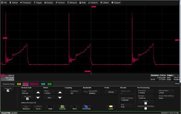 Teledyne LeCroy HDO 4104 示波器通道设置图（单击查看全尺寸图片）