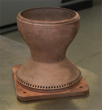 Image of NASA’s 3D-printed rocket-engine nozzle