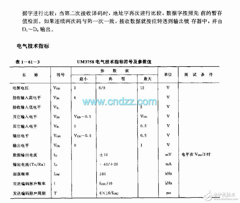 UM3758集成电路的应用及技术介绍