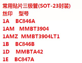 常见的贴片三极管丝印及参数介绍 浅谈贴片三极管的识别方法