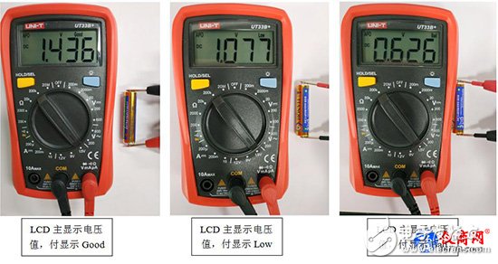 基于UT33B+数字万用表的电池电量测量