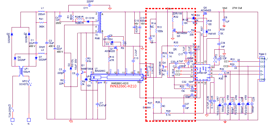 基于InnoSwitch3-Pro系列27W PD3.0方案简化电源开发