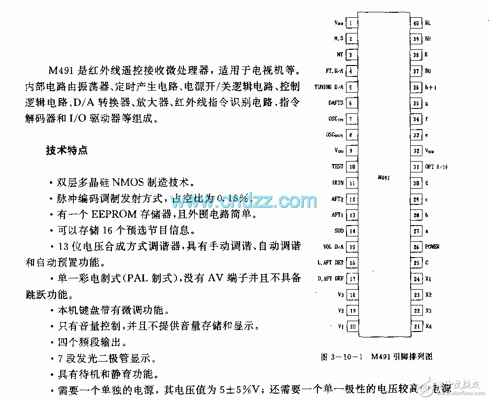 关于红外线遥控接收控制电路原理（M491 ）