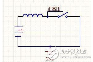 下面是正压发生器，你不停地扳动开关，从输入处可以得到无穷高的正电压。电压到底升到多高，取决于你在二极管的另一端接了什么东西让电流有处可去。如果什么也不接，电流就无处可去，于是电压会升到足够高，将开关击穿，能量以热的形式消耗掉。