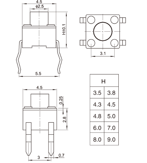 什么是常闭式轻触开关？常规的6*6轻触开关区别？