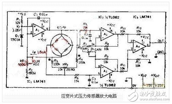 多款压力传感器的简单应用电路图